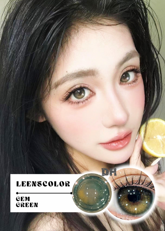 Leenscolor Gem Green 碎鑽棕綠 1 Year 一片裝